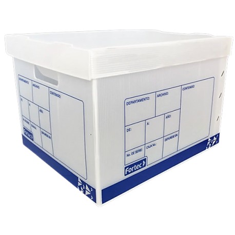 CAJA DE ARCHIVO MUERTO PLASTICO FORTEC TAMAÑO CARTA