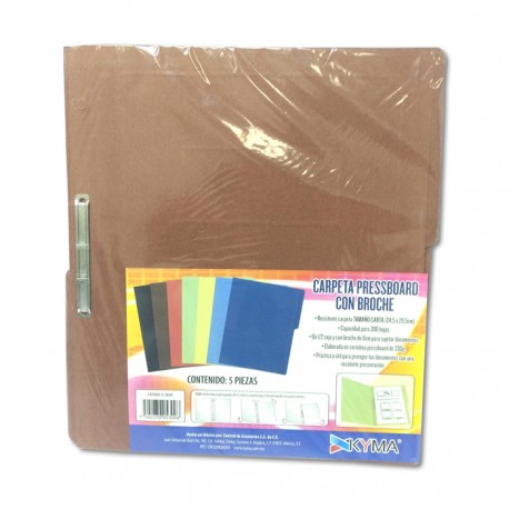 FOLDER CON BROCHE 8 CMS TAMAÑO CARTA MARRON