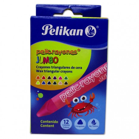 CRAYONES DE CERA JUMBO PELICRAYONES CON 12 PIEZAS