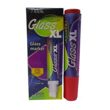 MARCADOR PARA VIDRIO AQUARELO GLASS XL DE AZOR COLOR ROJO