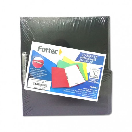 FOLDER CON BROCHE 8 CMS TAMAÑO CARTA NEGRO